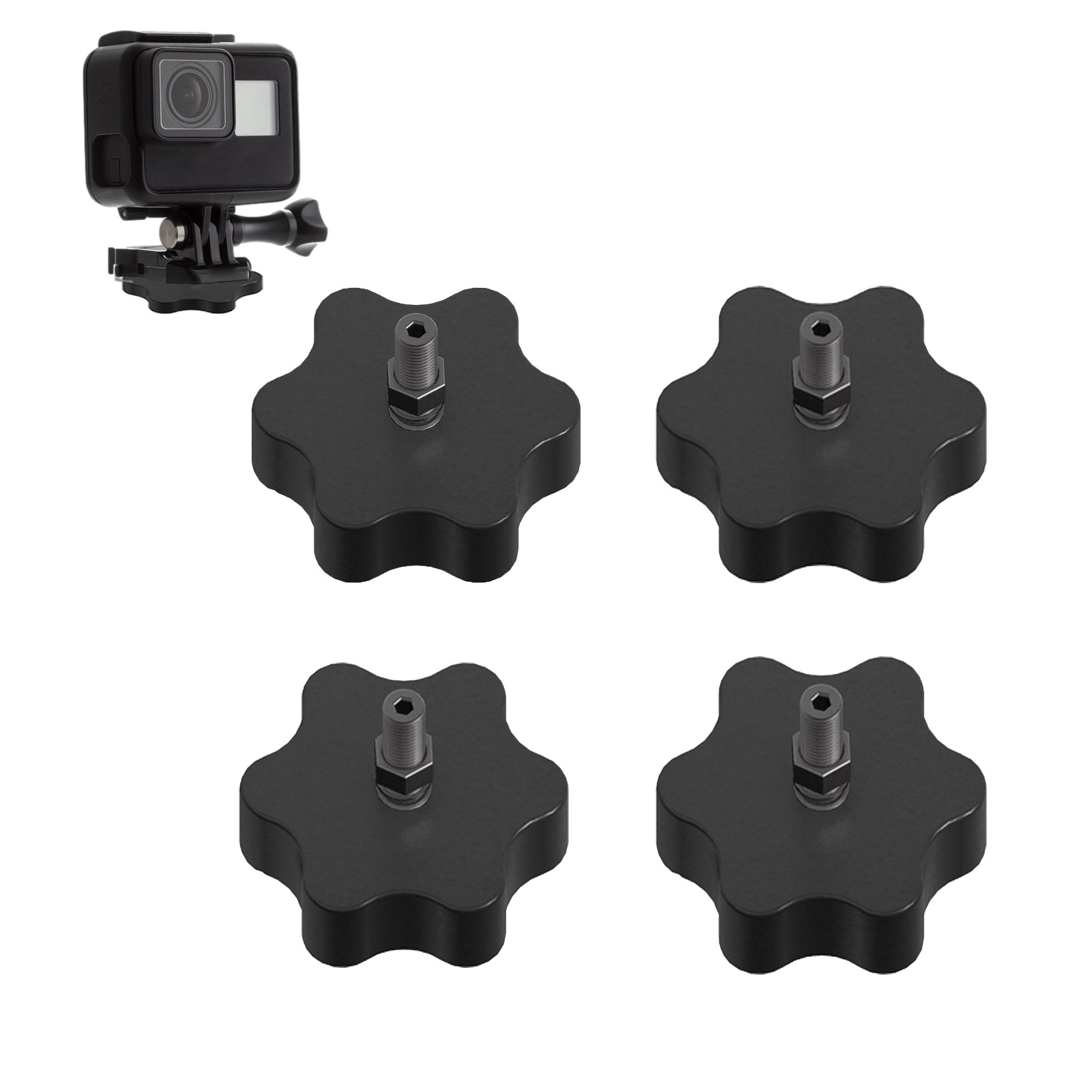 4 件橡胶涂层磁铁20 磅钕磁铁底座 带M6螺纹螺柱和螺母多用途磁铁