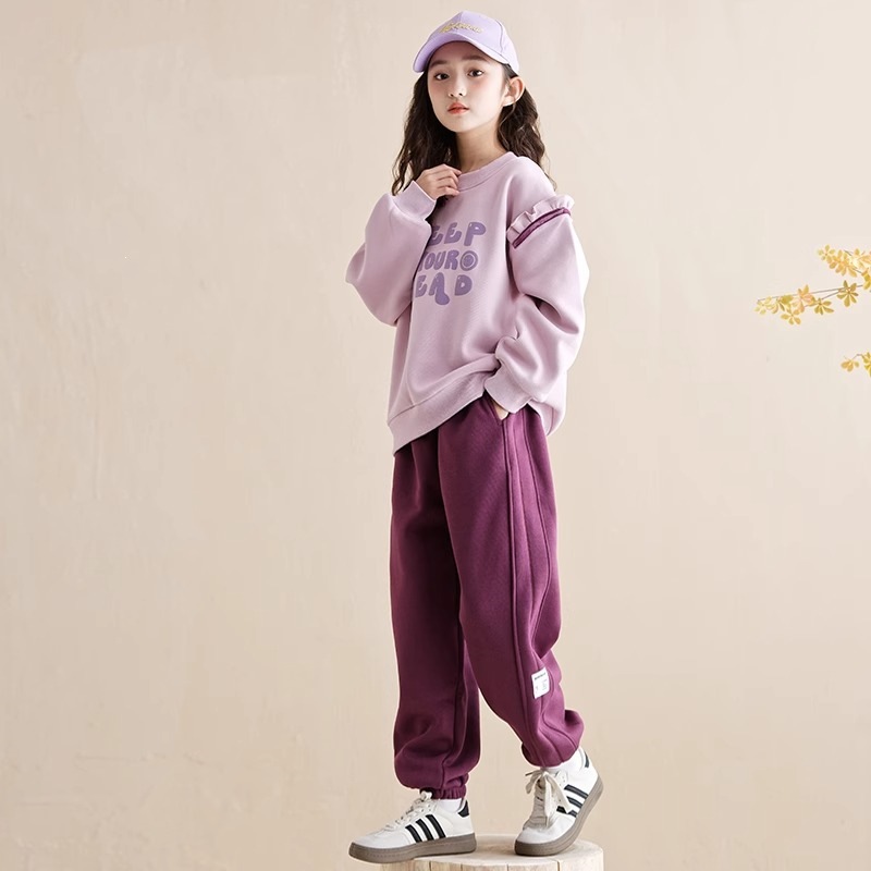 女童春秋套装2026新款时髦洋气中大儿童装卫衣运动休闲裤子女孩潮