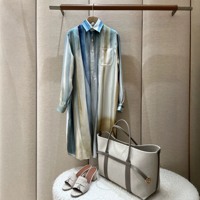 Shenzhen Nanyou Lp Silk Long-Sleeve Gradient Color Dress Cross-Border Old Money Style Lp Silk Printed Dress Shenzhen Nanyou Lp Silk Long-Sleeve Gradient Color Dress Cross-Border Old Money Style Lp Silk Printed Dress