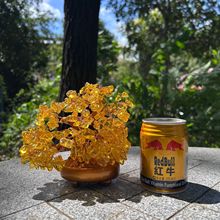 工厂直销黄水晶树发财树摇钱树家居装饰品礼品乔迁开业招财宝树摆