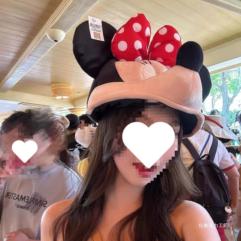 Осенние и зимние утолщенные теплые шапки с Микки и Минни, милые мультяшные дорожные пары, большие капюшоны и защита для ушей, доступна бесплатная доставка