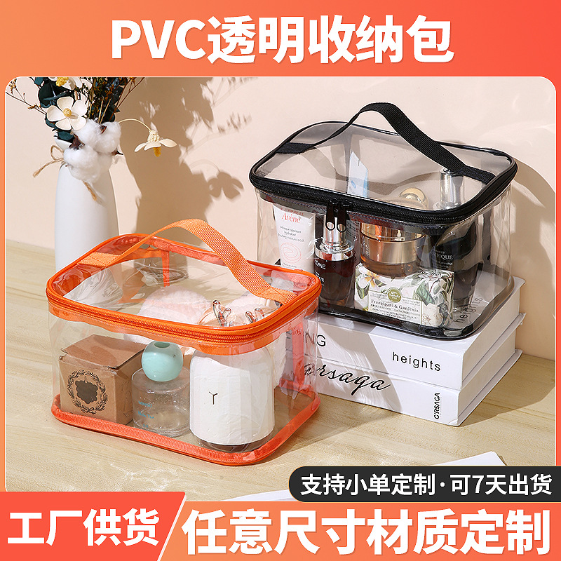 Spot bolso de pvc bolso de pvc transparente impermeable bolso de almacenamiento portátil de viaje personalizado bolso de lavado multifuncional
