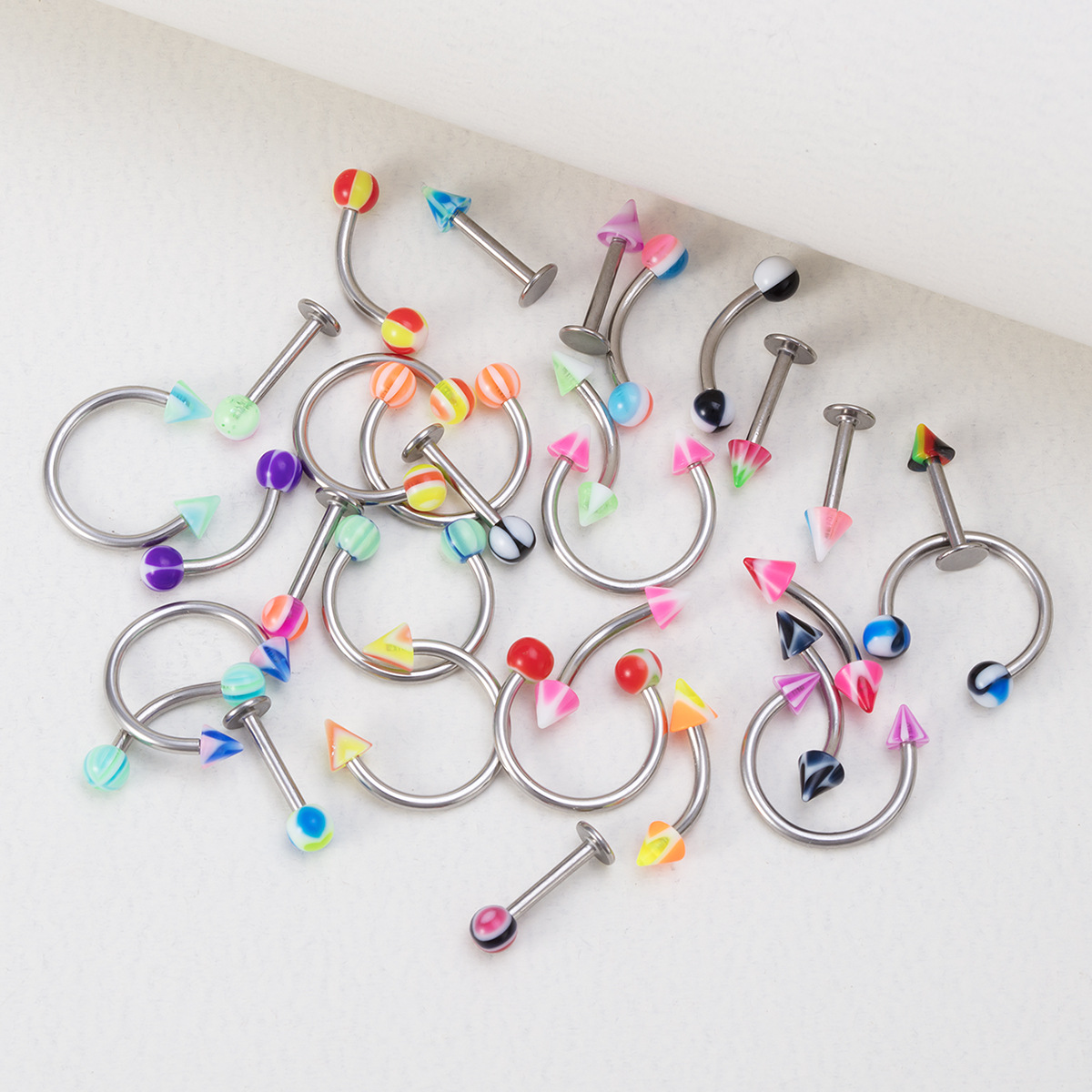 Simple Style Round Stainless Steel Arylic Nose studs 1 Set