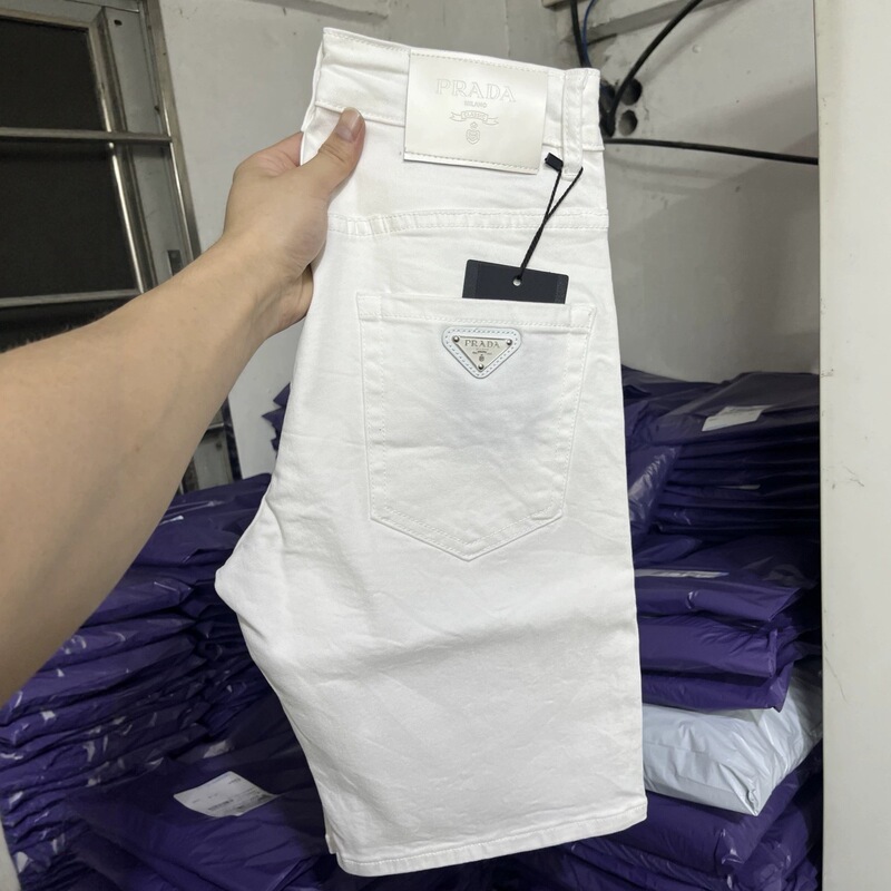 Guangzhou Xintang Men's Summer Thin Slim-Fit Stretch Jeans, Cross-Border American High Street Style, Black and White Mid-Length Shorts Guangzhou Xintang Men's Summer Thin Slim-Fit Stretch Jeans, Cross-Border American High Street Style, Black and White Mid-Length Shorts