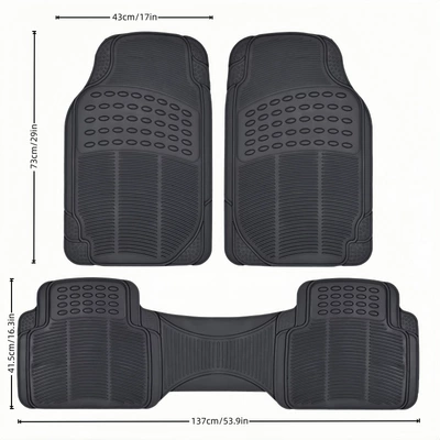 Universal Foot Pad car floor mats - 3-piece-set-black