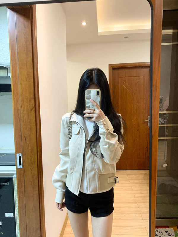复古气质感立领短款外套女2025秋季新款慵懒百搭修身夹克上衣|undefined