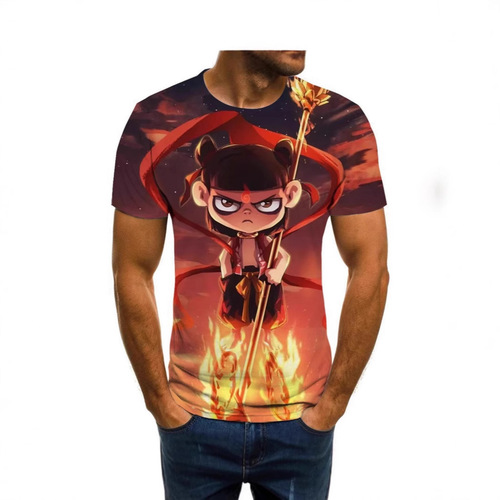 Luo Bo's clothing, 3D digital printing men's T-shirt casual short sleeve loose sport summer top