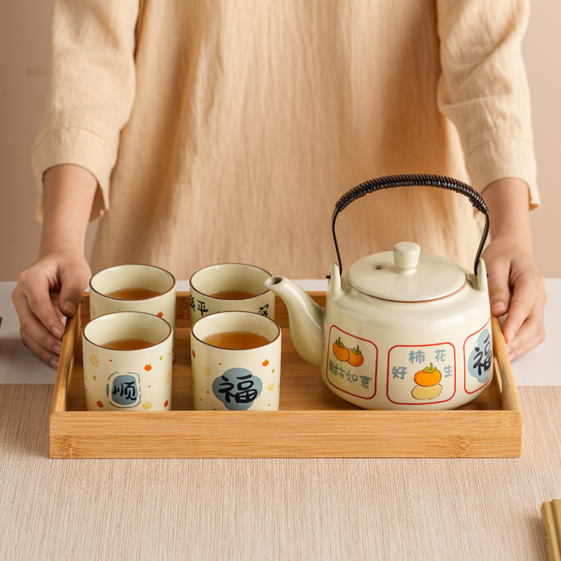 Nuevo tipo de horno Ru cerámica de alta capacidad tetera de té de alta calidad, tetera de té de kung fu separable y filtrada, tetera de té retro Liang