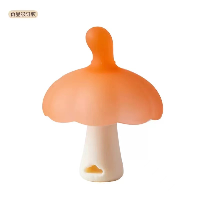 Inventario directo para hongos pequeños de grado alimenticio para bebés de goma de diente anti-comedor, varilla de molienda de mano para bebés, goma de dientes hervida y mordida