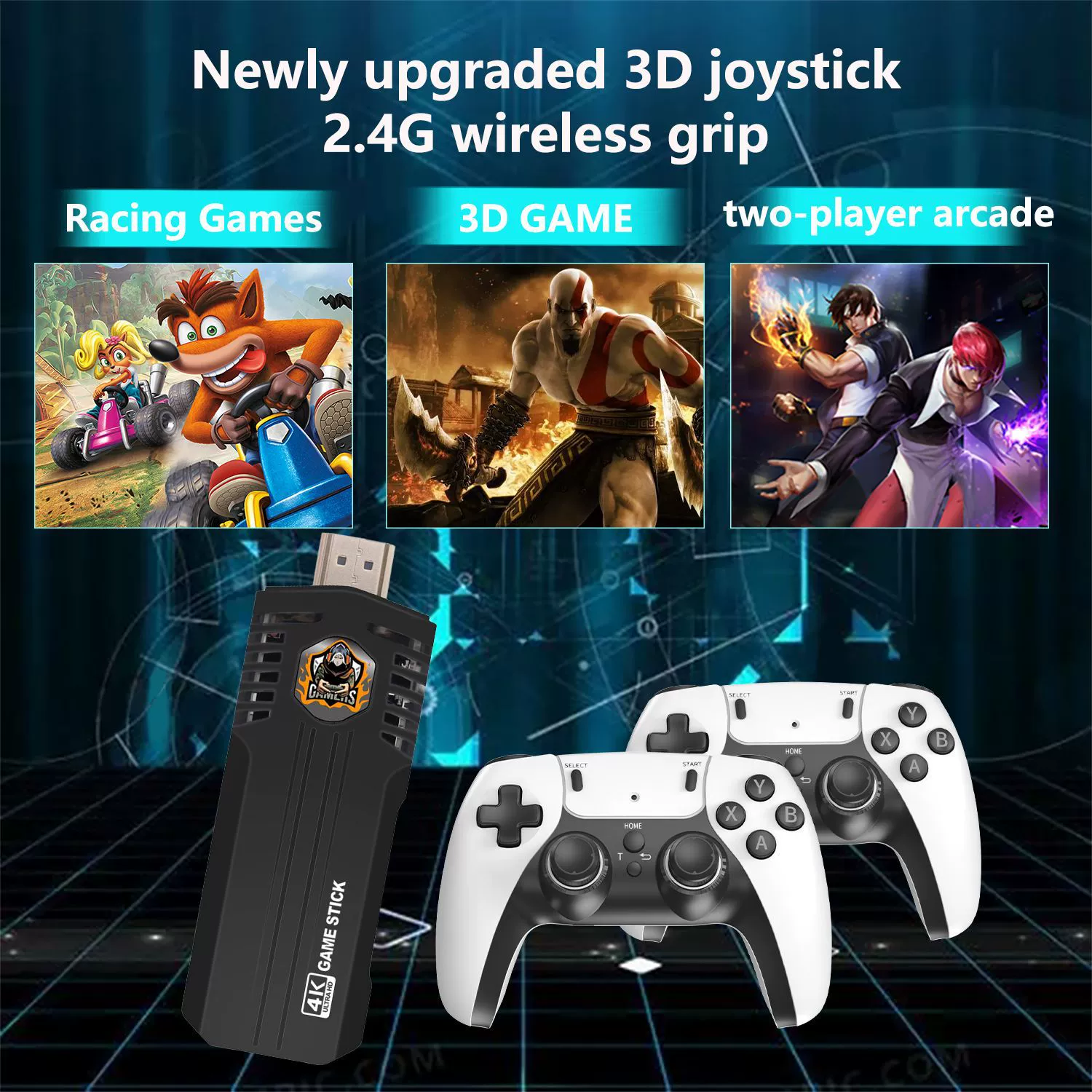 Новая игровая консоль X8pro для дома 2.4G беспроводная, HD ретро, 30000+ игр, 3D-режим