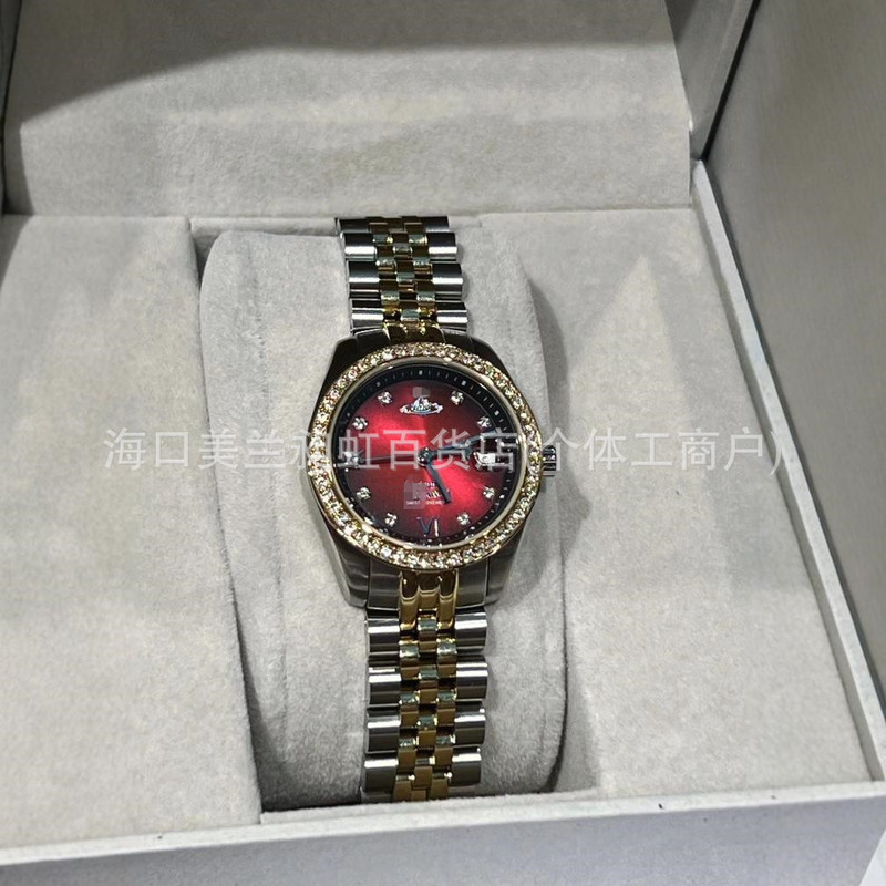 2024 New Model Empress Dowager Style Cherry Watch with Diamonds, New Trendy Internet Celebrity Watch