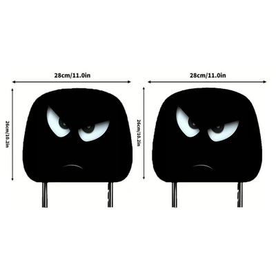 Universal seat cover – Emoji Dark Style Headrest Cover - 05-double-sided-printing-1pc-26cm28cm