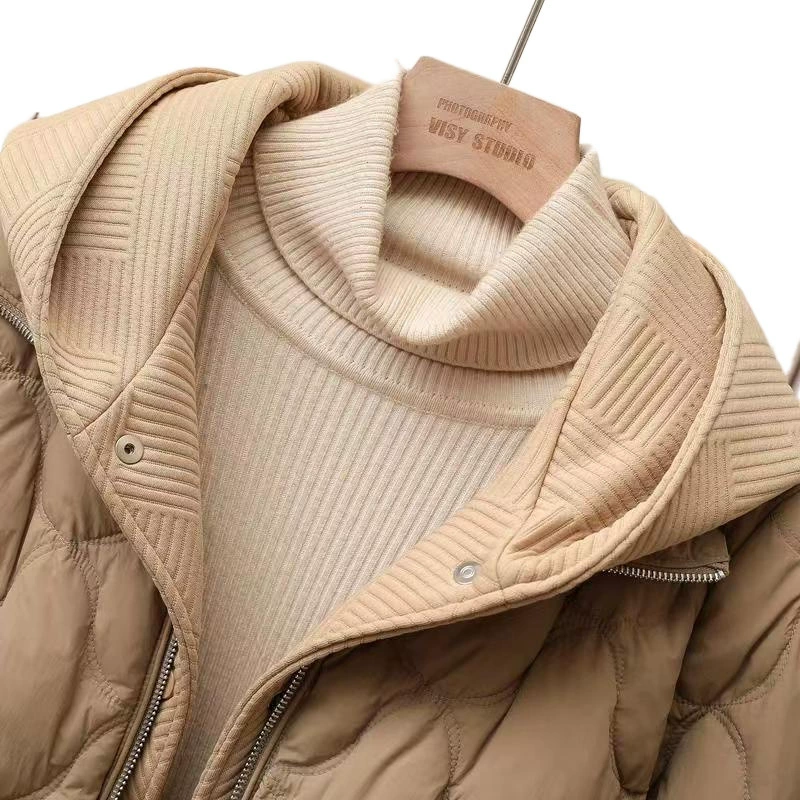 Winter short down jacket, set with down, loose fit, western style, increased thickness