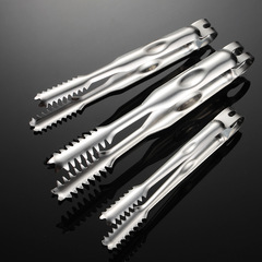 Aneu magnetic stainless steel ice tongs with multiple specifications, sawtooth-shaped hotel barbecue tongs, sugar cube tongs, short food tongs