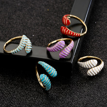 �Ĺ� �羳��Ʒ ins��ͭ��18K����͸��Ը��ż��ο��ڽ�ָ��ɫŮ