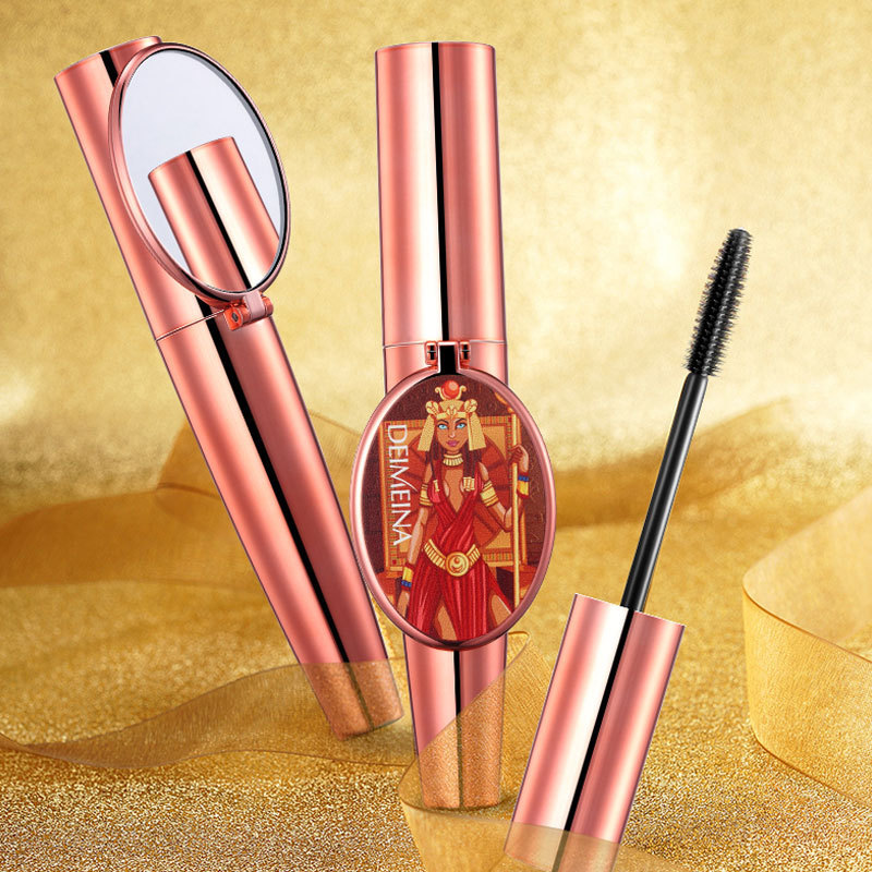 Live broadcast of Dimeina black silicone brush mascara Cleopatra, lengthening, thickening, curling, long-lasting, and smudge-proof.