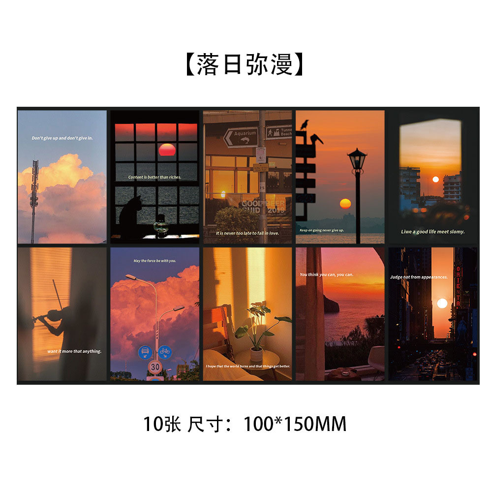 10 tarjetas de tinta micro tarjetas postales de dibujos animados de alto nivel dormitorio posters de pared decoración de fondo pegatinas de pared