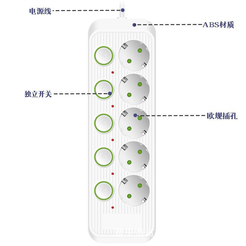 conector de extensión inteligente transfronterizo conector de cable de extensión especial de la norma europea para la oficina doméstica tabla de cable de tracción
