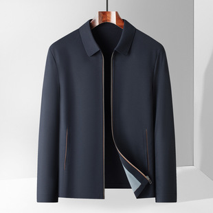 Brand men's business non-ironing lapel jacket high-end middle-aged dad casual spring and autumn coat light luxury top