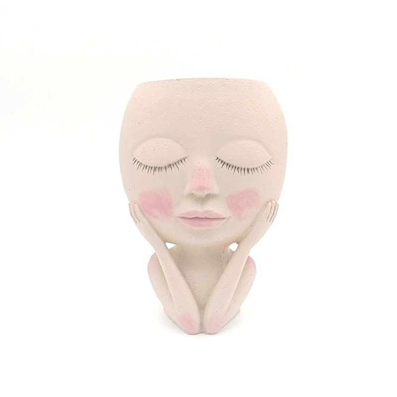 Resin Doll Flower Pot Holding Hand Doll Succulent Flower Pot Nordic Internet Celebrity Art Figure Sculpture Vase Ornaments