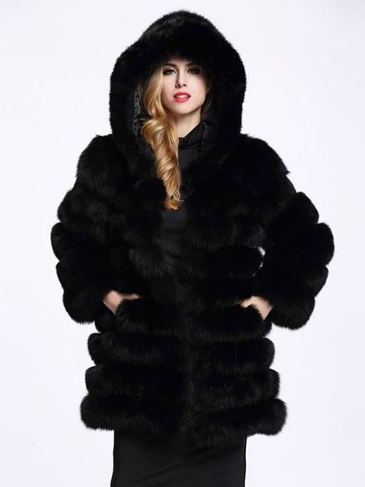 Women's Clothing Haining fur fox fur coat new long women's leisure long sleeved warm coat_voghion.com