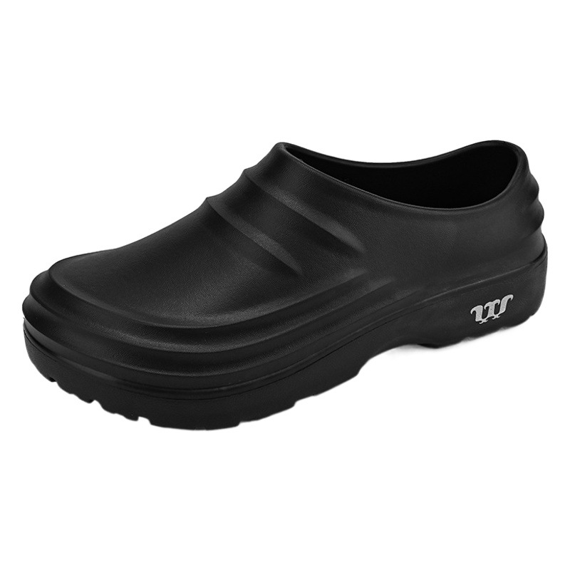 Cross-border chef shoes men's non-slip, waterproof, oil-proof and wear-resistant kitchen special labor protection soft-soled work shoes with patent appearance