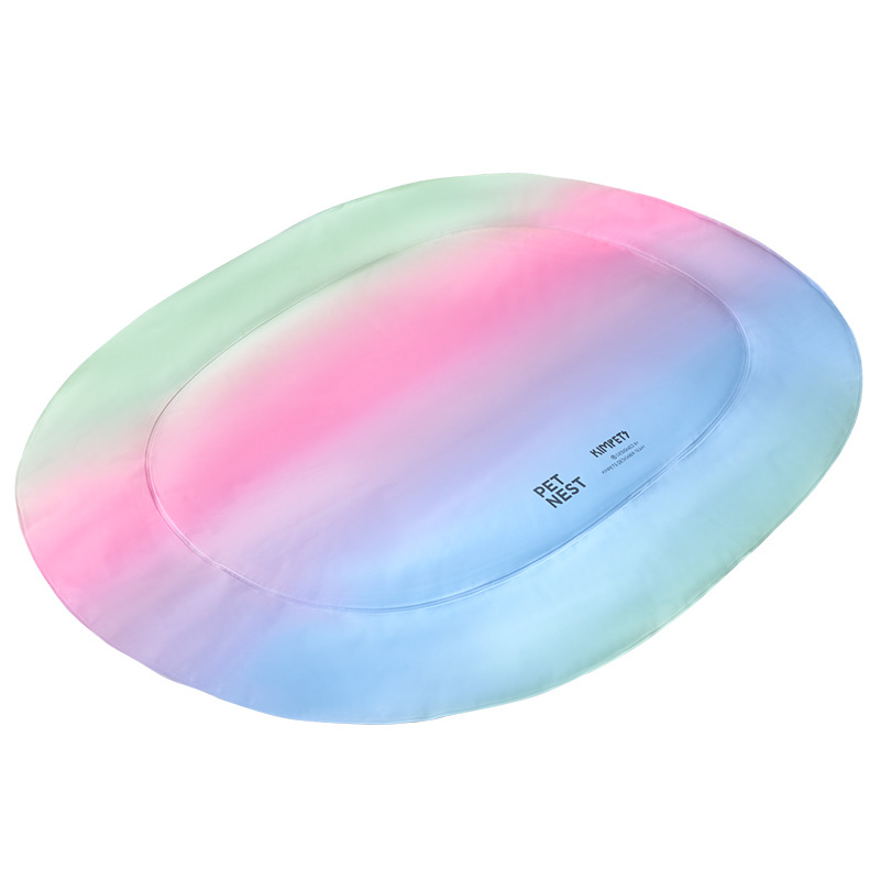 Arco iris gradiente para mascotas almohadilla de hielo para perros de verano alfombra para dormir de nido de hielo para perros alfombra de enfriamiento de nido de gato alfombra de nido de hielo al por mayor transfronterizo