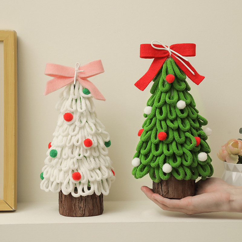 2025 nuevo mini árbol de Navidad ins viento luminoso hogar paquete de bricolaje de escritorio pequeño adorno decoración navideña