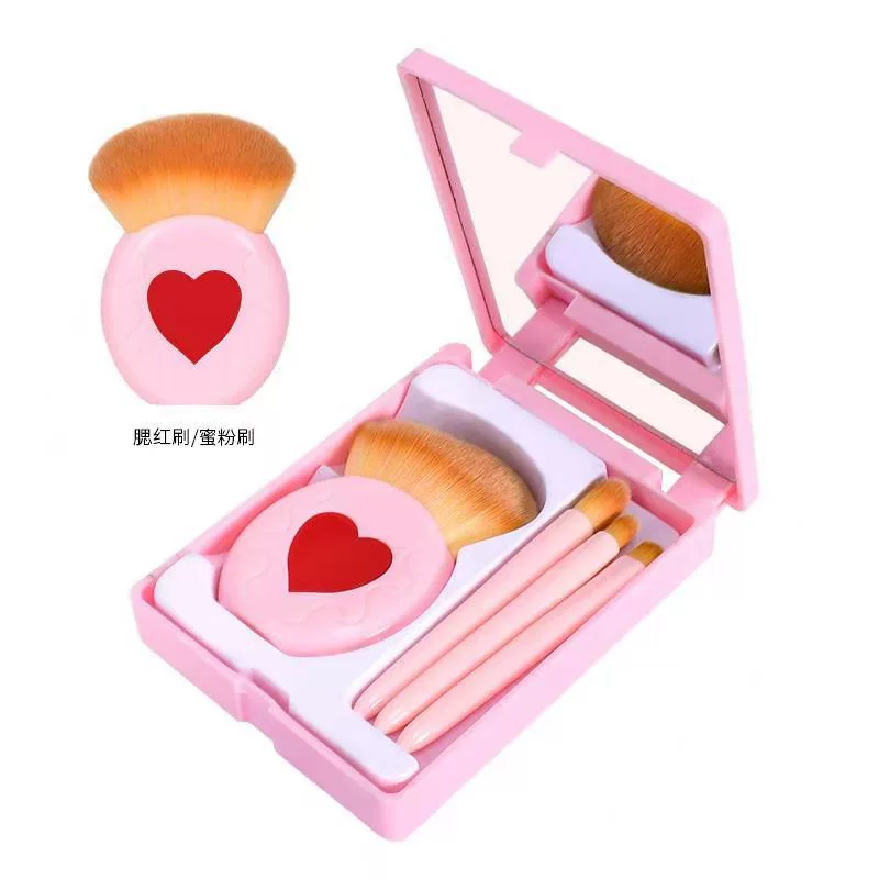Handheld brush, soft mirror for beginners, loose powder, (Physicals)