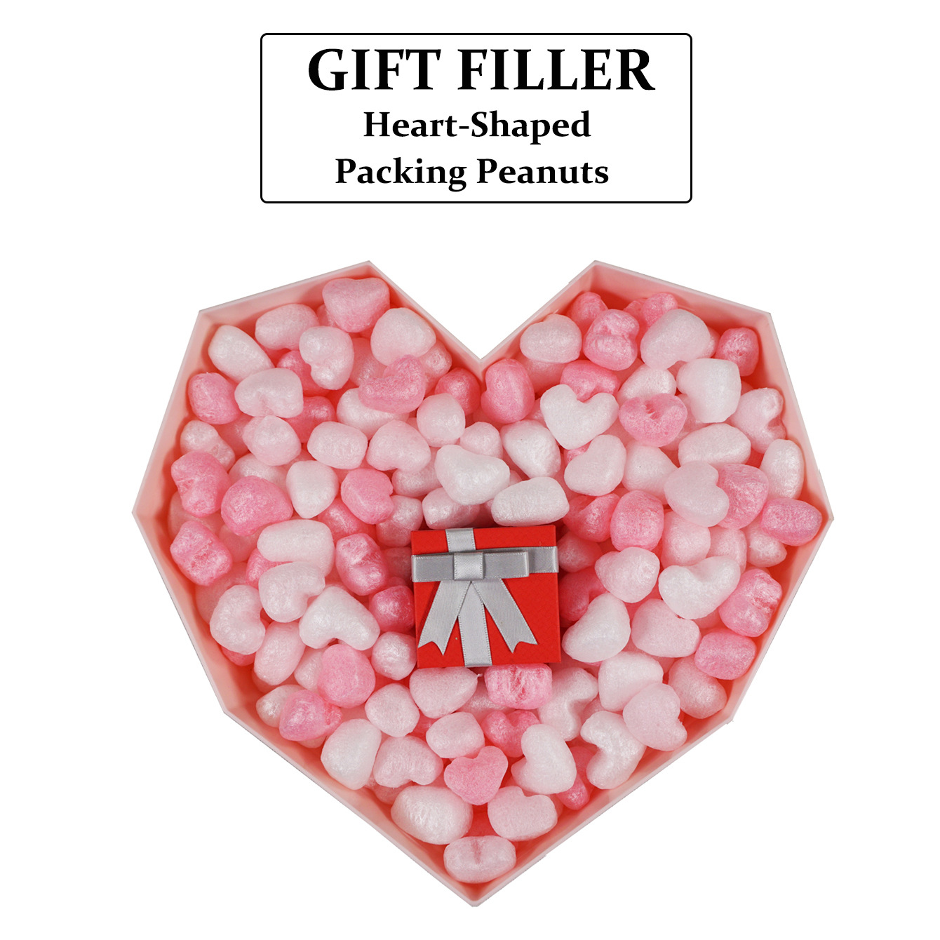 跨境直供15升35升心形淀粉泡沫粒礼品礼物盒填充防震包装环保