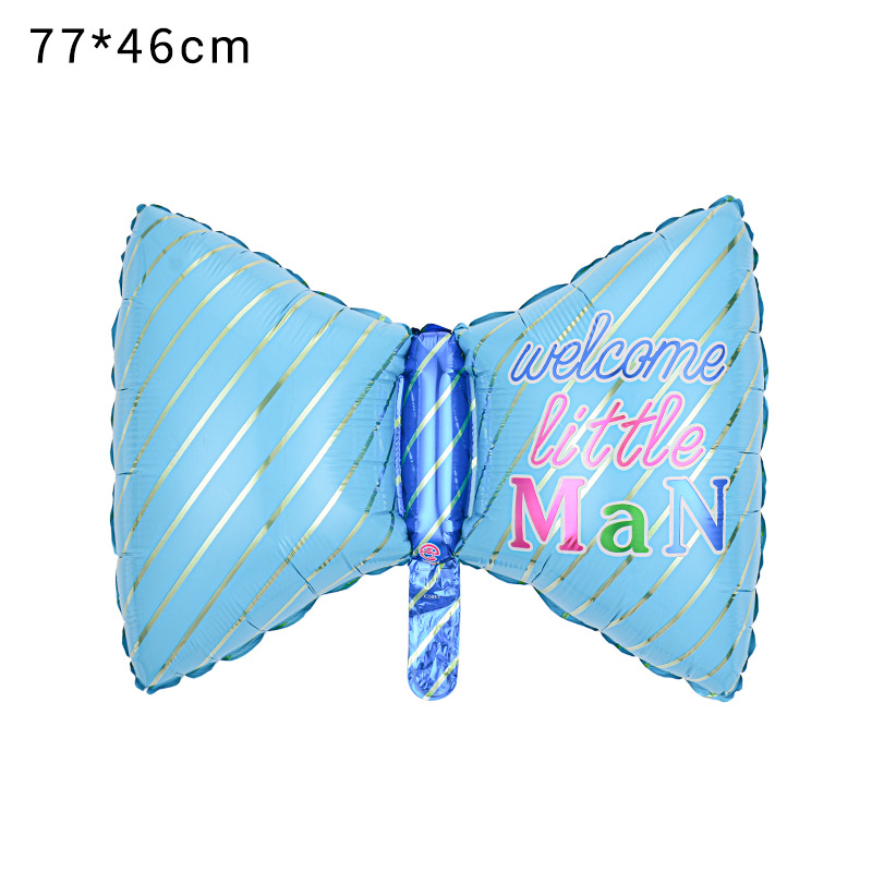 Nuevo Globo de Aluminio con Forma de Lazo de Macaron, Globo Grande Azul con Forma de Corbata de Moño, Globo de Aluminio para Decoración de Fiestas de Cumpleaños