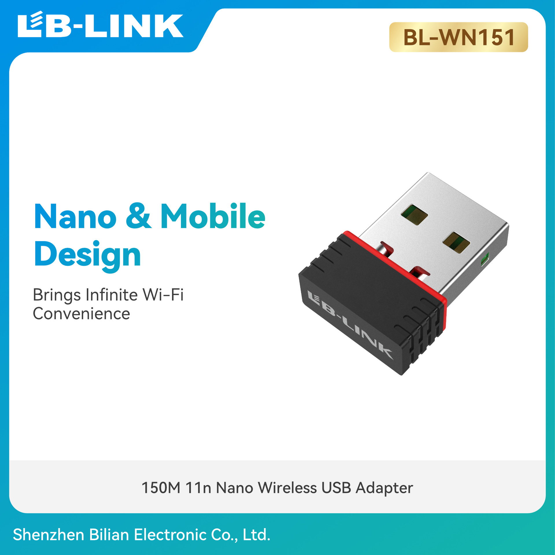 迷你150M无线网卡wifi接收器笔记本电脑usb台式发射 工厂BL-WN151