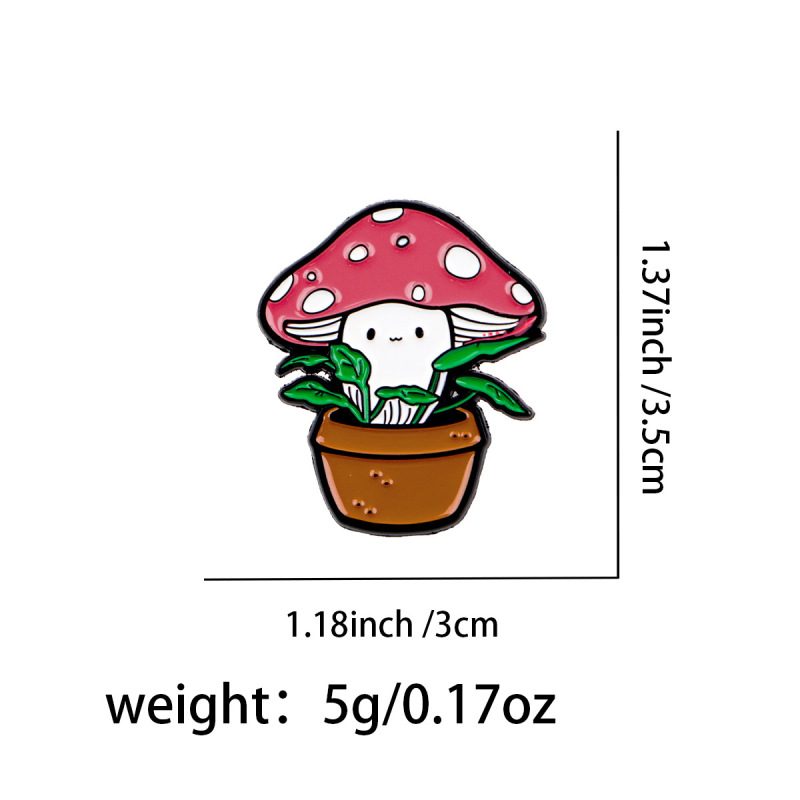 蘑菇胸针卡通金属徽章创意包包个性饰品勋章服装胸针可爱配饰|undefined