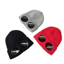 2017新款韩版个防风性眼镜毛线帽女士秋冬户外保暖针织帽滑雪帽