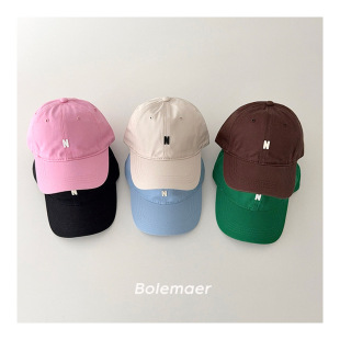 Korean Style Simple Letter Children's Baseball Hat Spring and Summer Thin Baby Cap Sunscreen Hat for Boys and Girls