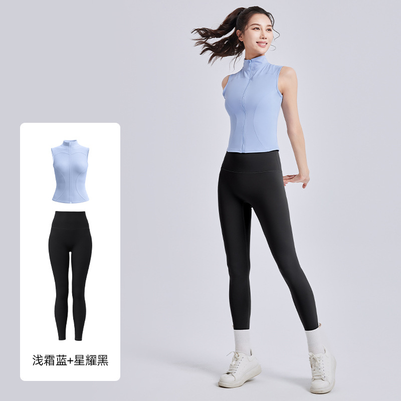 Juyi Tang nuevo cuello vertical sin mangas cuerpo ajustado, delgado transpirable, adelgazamiento, ejercicio, ejercicio, fitness, yoga