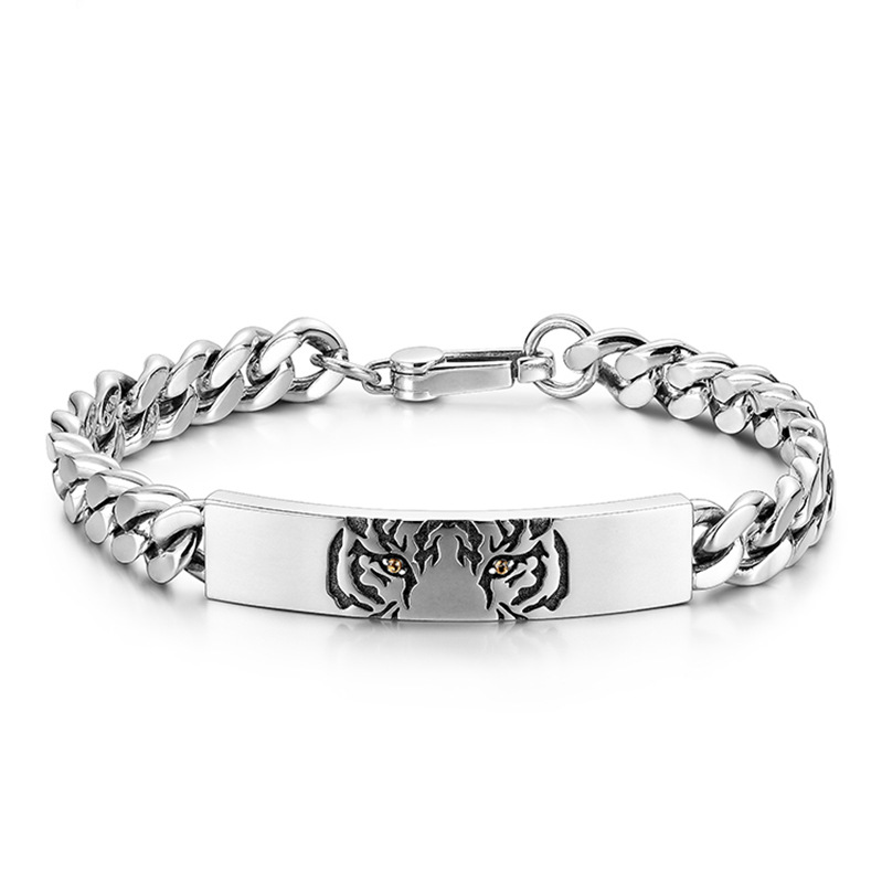 Hua You Le New Tiger Bracelet Men's Benmingnian Zodiac Tiger Fashion Brand Aggressive Advanced Sense Hip Hop Bracelet Jewelry
