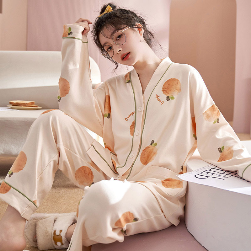 Women's Pajamas 2026 New Spring and Autumn Style Long-Sleeve Long-Pants Trendy Home Wear Set That Can Be Worn Outside