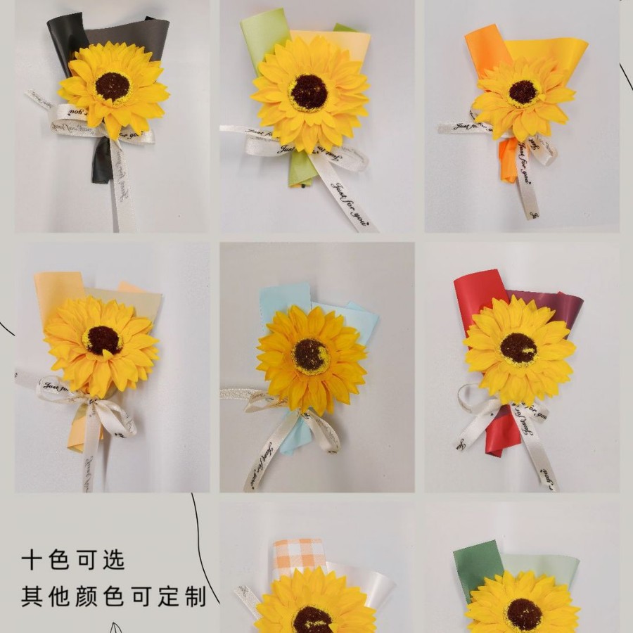 迷你成品小花束向日葵仿真花太阳花伴手装饰香皂花进店礼积分礼