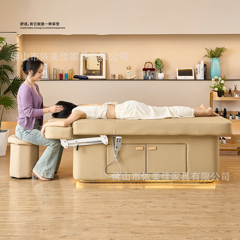 Cama de belleza eléctrica para sala de belleza especial de masaje de calentamiento de temperatura constante micro plástico spa multifuncional cama de bordado de estética médica