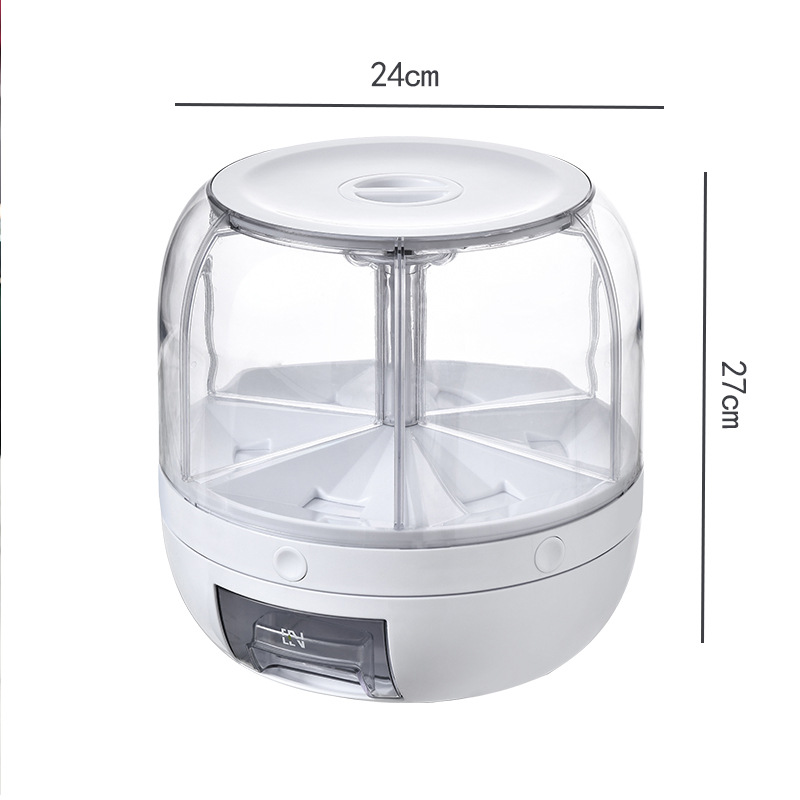 Rejilla de arroz cubo giratorio hogar a prueba de insectos a prueba de humedad multifuncional sellado caja de almacenamiento de arroz clasificación caja de almacenamiento de grano