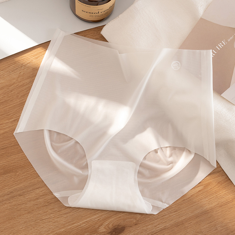 Mascarilla de seda de hielo ultrafina sin costuras de cintura alta, cadera de melocotón, ejercicio de yoga, ropa interior ultrafina invisible sin costuras, refrescante