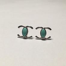 精品湖北原矿绿松石新款马眼耳钉耳饰S925银镶嵌气质百搭饰品批发