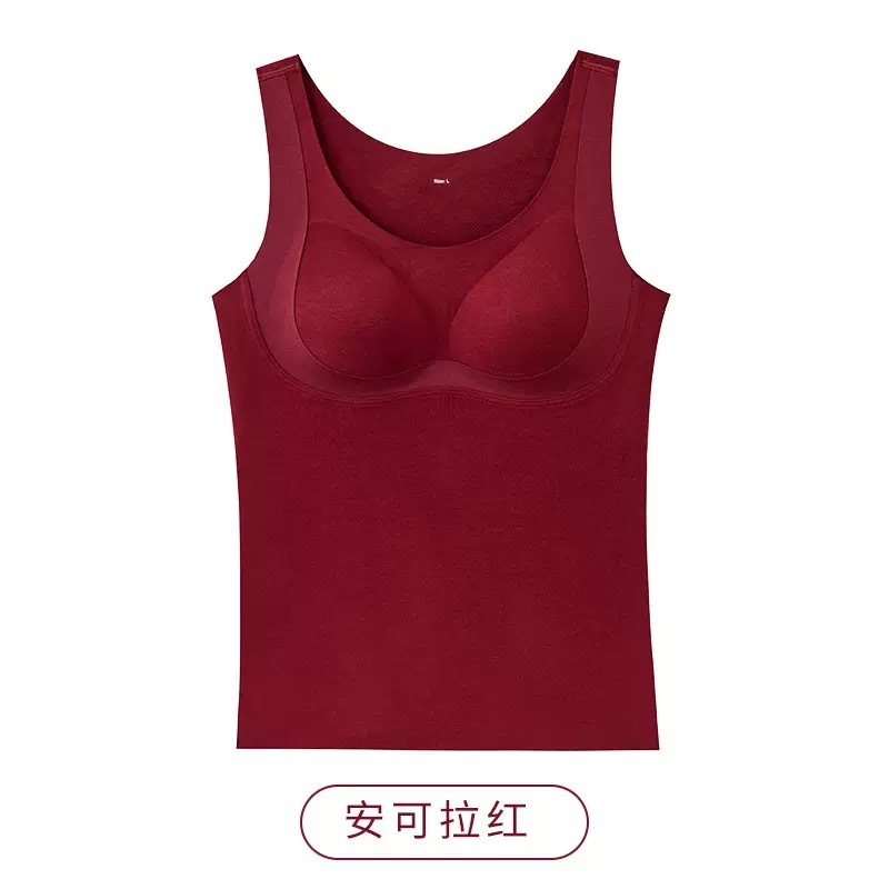 Cachemira Lesser gran taza de ropa interior térmica mujer más terciopelo blusa engrosada con almohadilla propia sin sujetador de texto