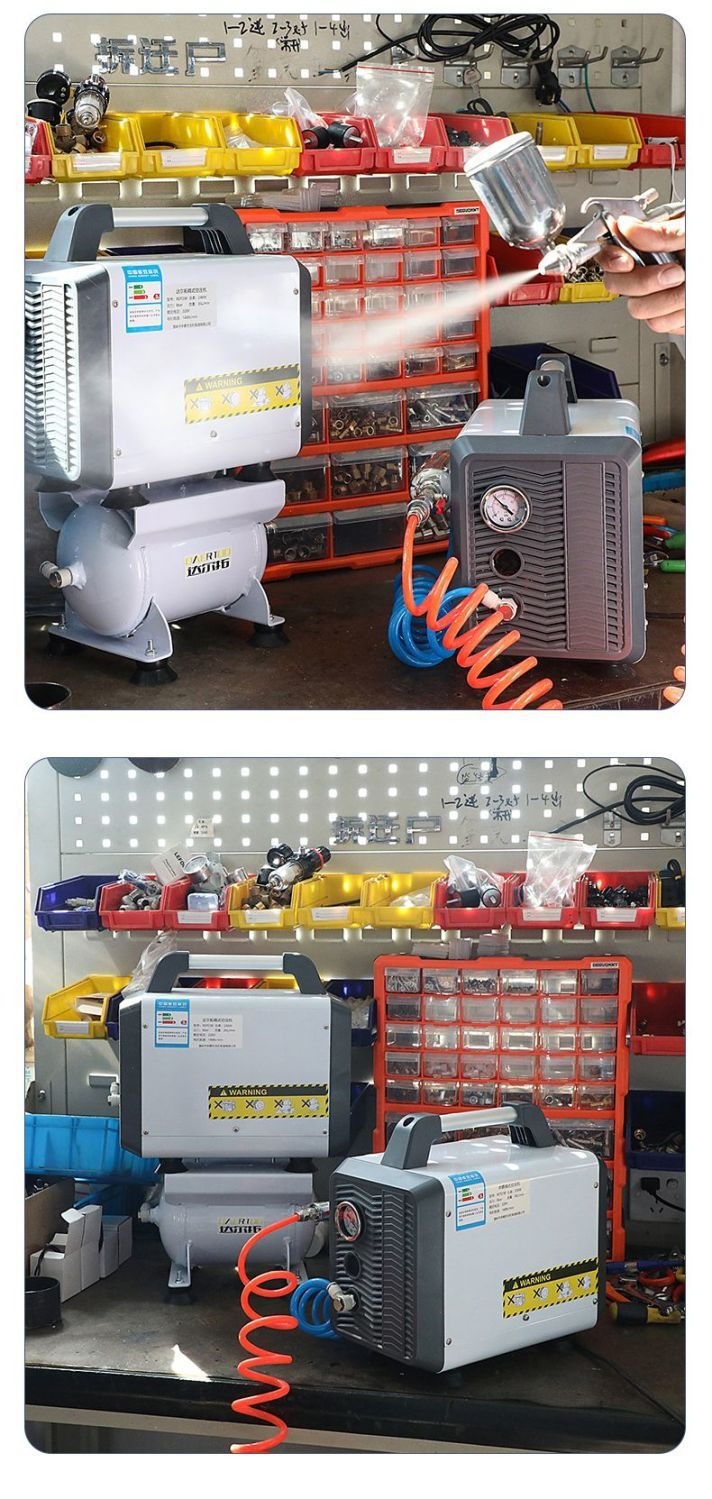 Dartuo portable air compressor, oil-free, low-noise, 220V, for woodworking and home use, small air compressor