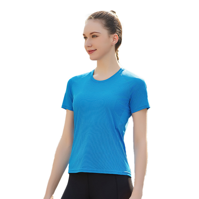 Nuevos deportes de ocio en verano, Fitness rápido, seco, transpirable, absorción de sudor, cuello redondo, manga corta, maratón femenino, carrera de montañismo