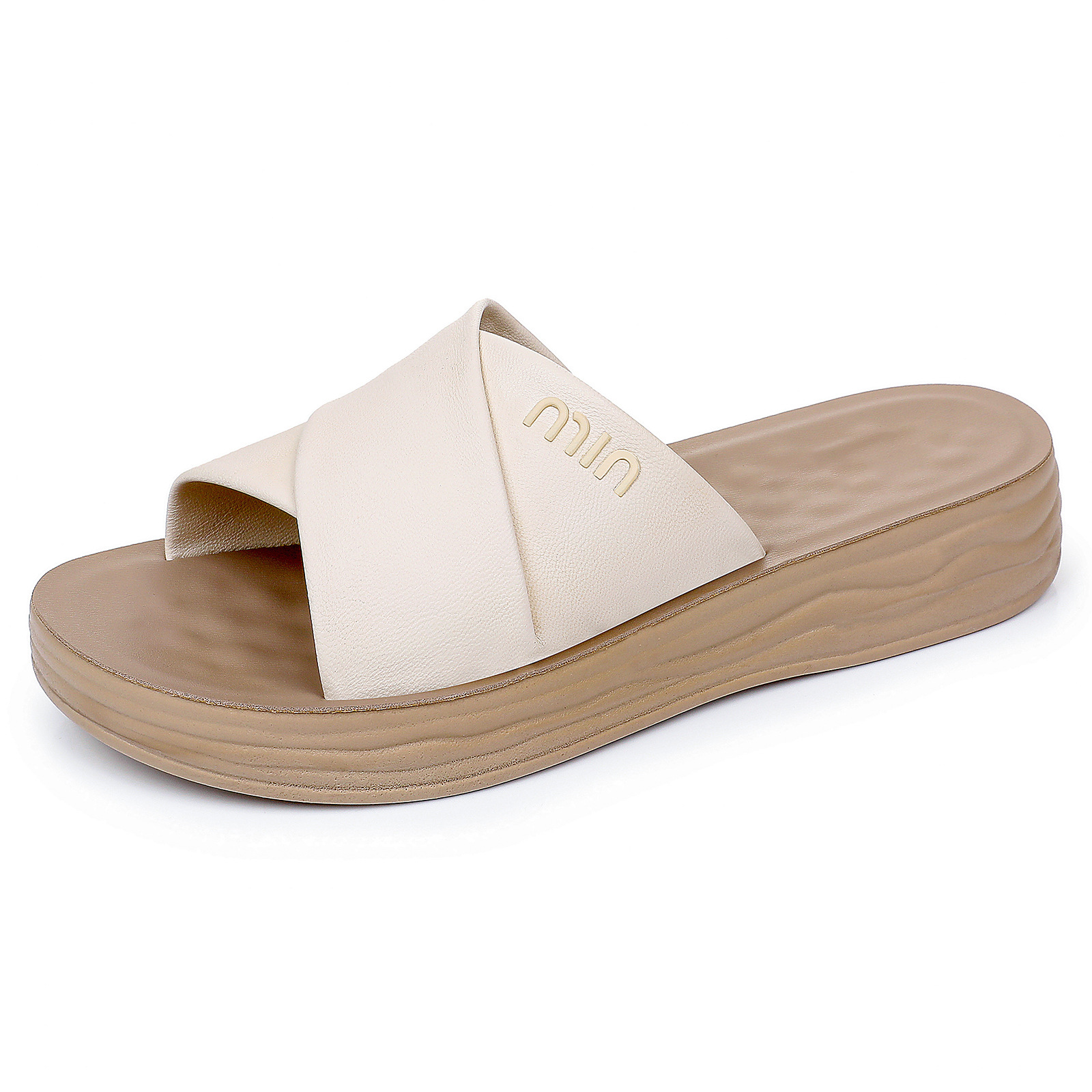 Sandalias de verano, zapatos de madre, zapatillas ligeras con suela suave, zapatos de cuero artificial de moda de mediana edad, zapatillas de mujer.
