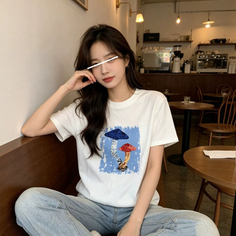 Available for 90 Days: Lyocell 7323 Simple Mushroom Short-Sleeve T-Shirt, Length 58 - for Distributors Only, No Returns or Exchanges
