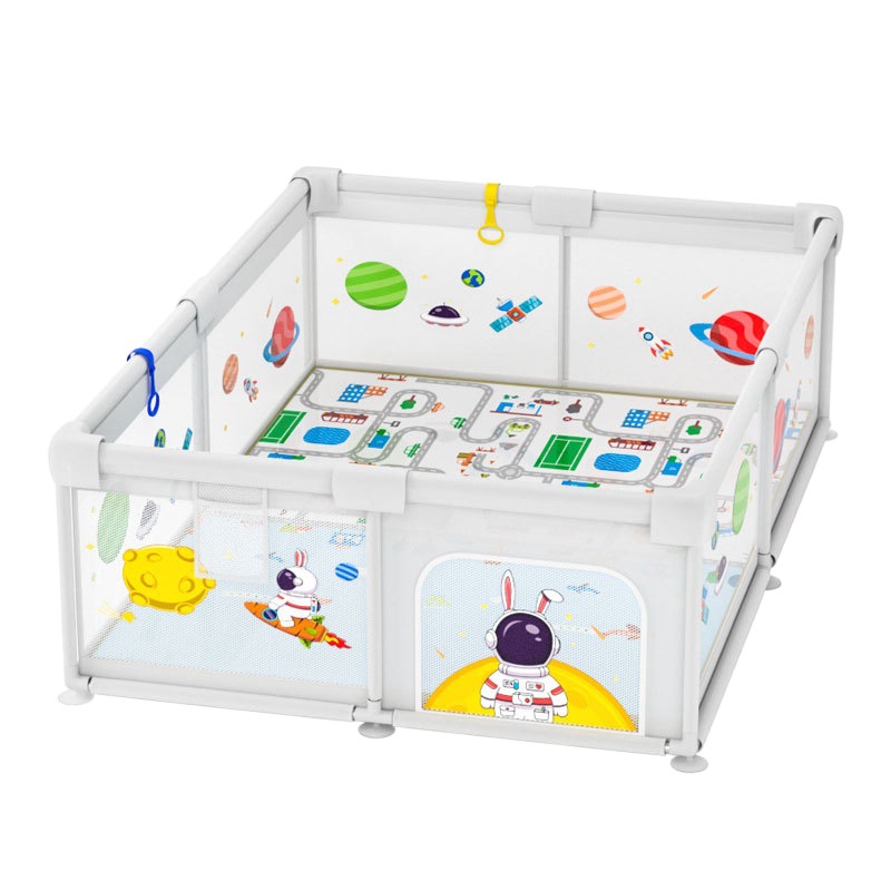 Parque infantil para bebés, área de juegos interior para niños, valla de juegos para bebés en apartamentos pequeños, tapete protector para gatear en el suelo para niños pequeños.