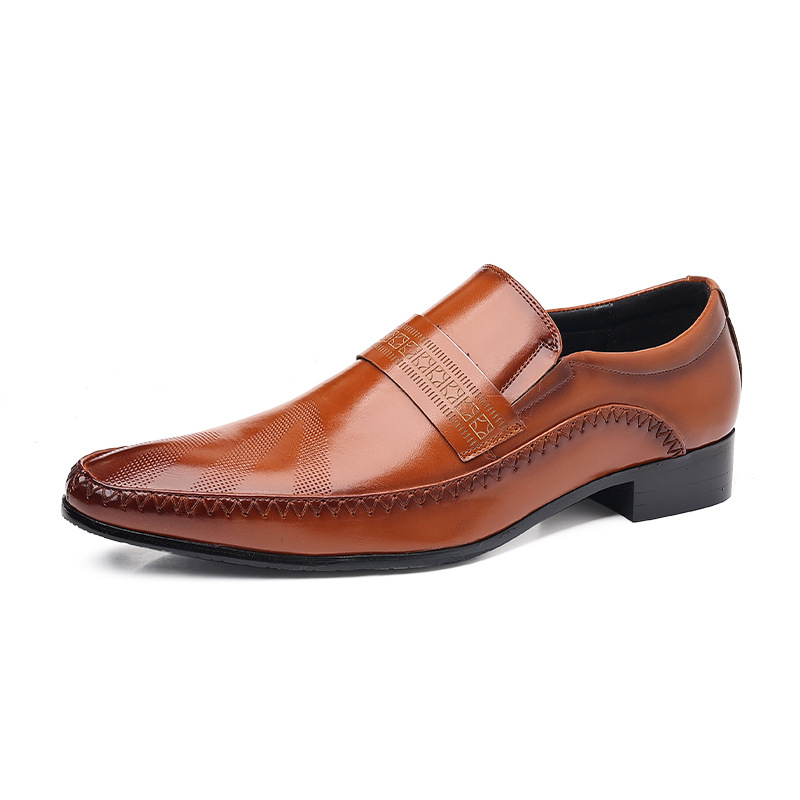 Leather shoes men's summer new breathable new business formal men's casual shoes_voghion.com